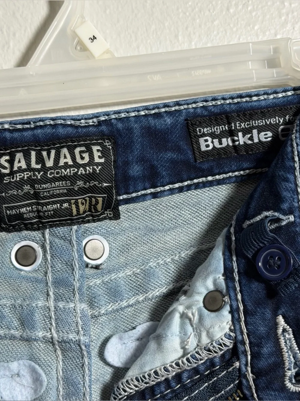 Salvage Boys Kids Denim Blue Mayhem Straight-Leg Jr Regular Fit Jeans size‎ 12
